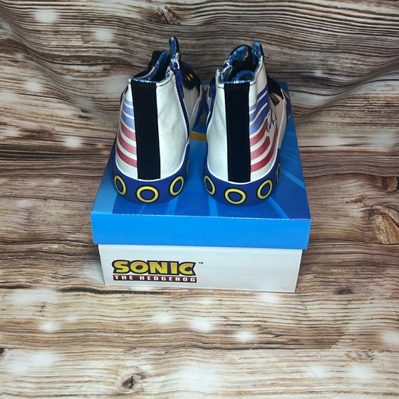 Ground Up Sonic the Hedgehog High Top Sneakers Shoes Youth Size 1 Sega Side Zip - Picture 4 of 7